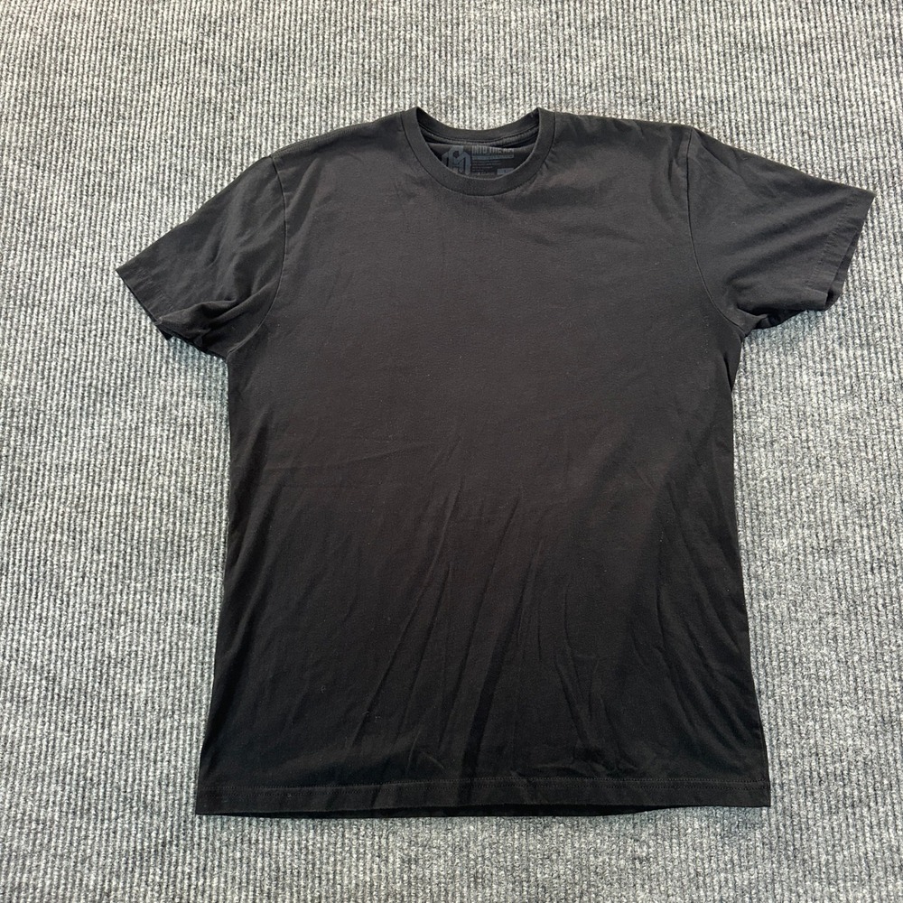 Into The AM Mens Size Large Black T-Shirt Short Sleeve Solid Crew Neck Basic Tee